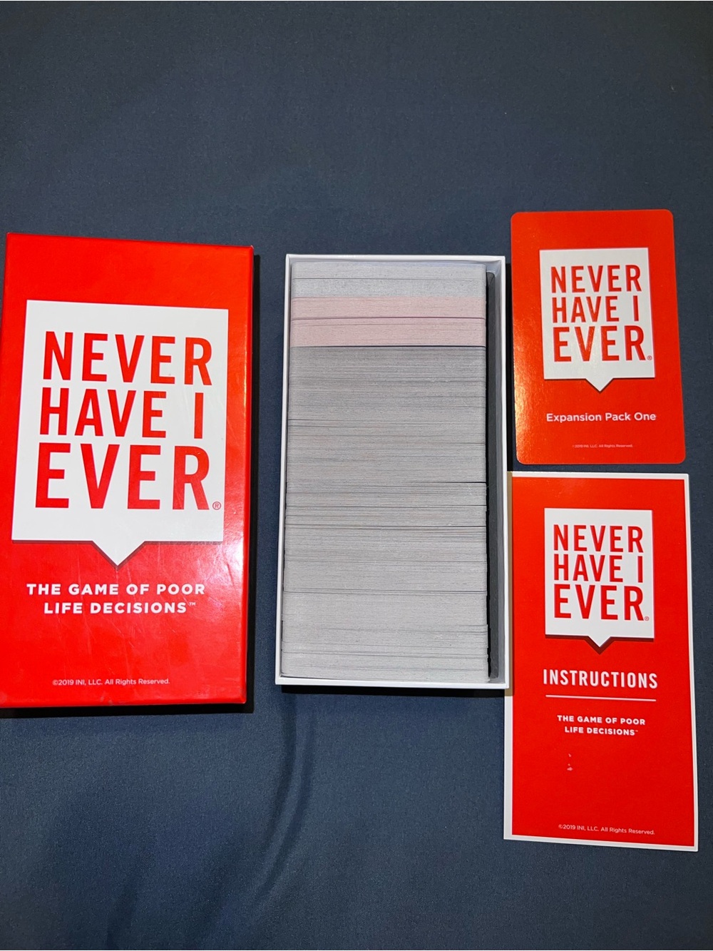 Never have I ever card game